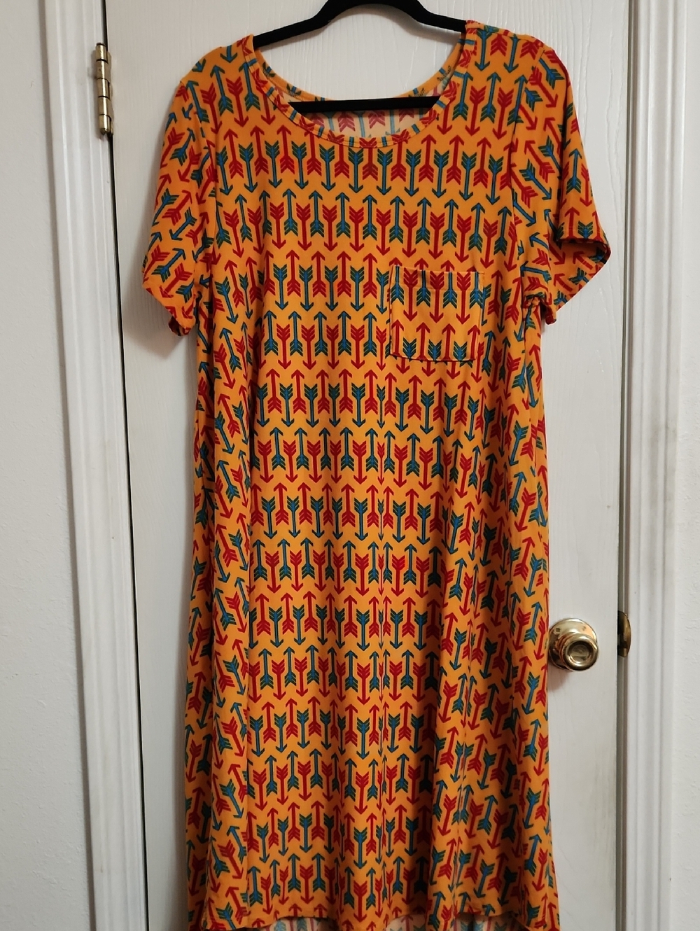 LuLaRoe Orange Arrow-Print High Low Dress